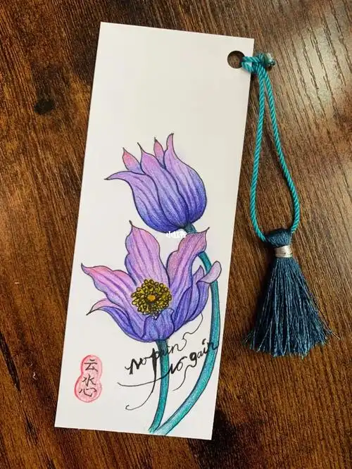 彩铅手绘自制书签