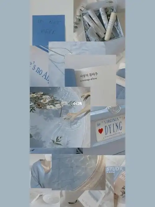 分享一组蓝色系拼图壁纸