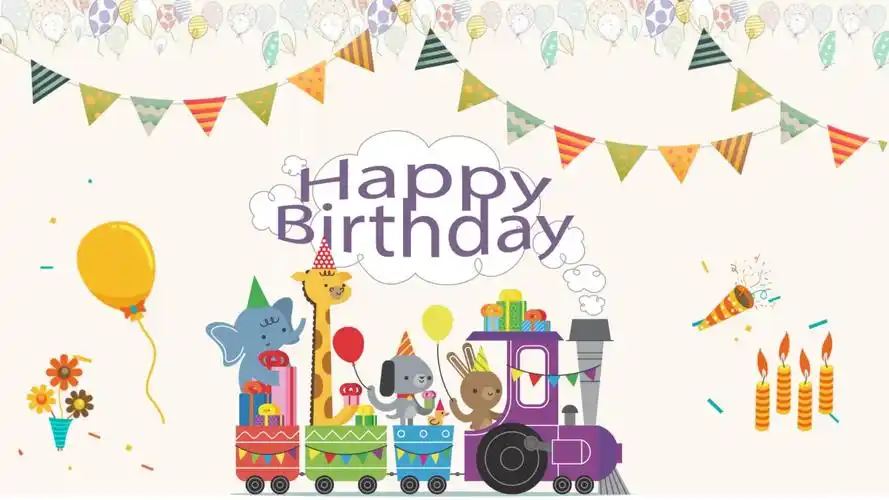 生日祝福可爱卡通生日祝福模板课件