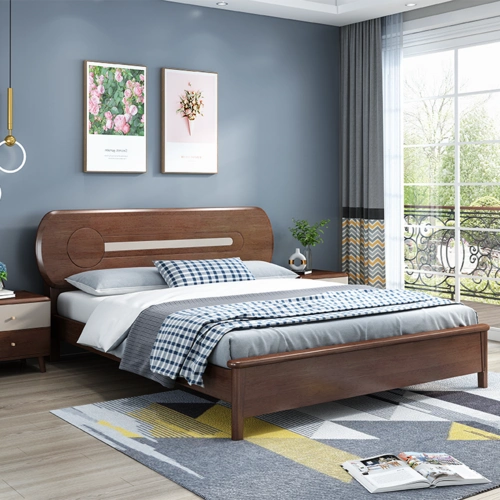 北欧实木木床现代简约15米主卧双人床2022新款18米实木床