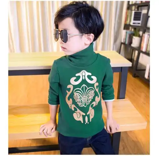 秋冬儿童加绒卫衣男宝宝加厚打底衫高领2017新款8韩版上衣4-5-6岁