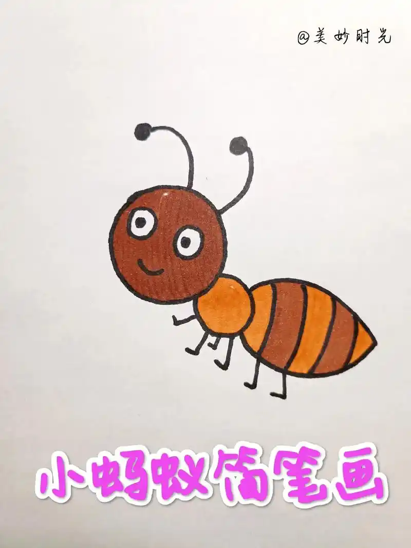小蚂蚁简笔画 #跟我一起学画画 #一学就会的简笔画 #每日一 - 抖音