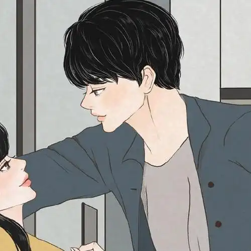 对另一半很宠的左右配对插画头像图片