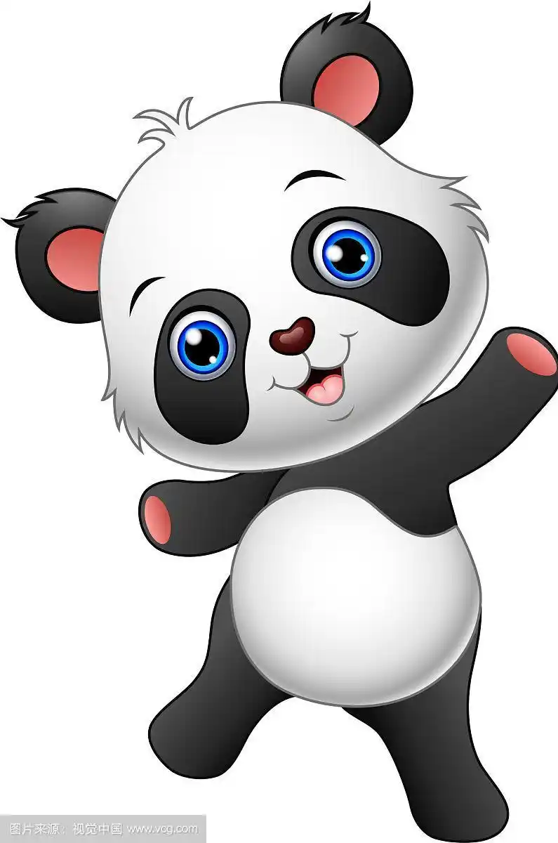 卡通熊猫呈现