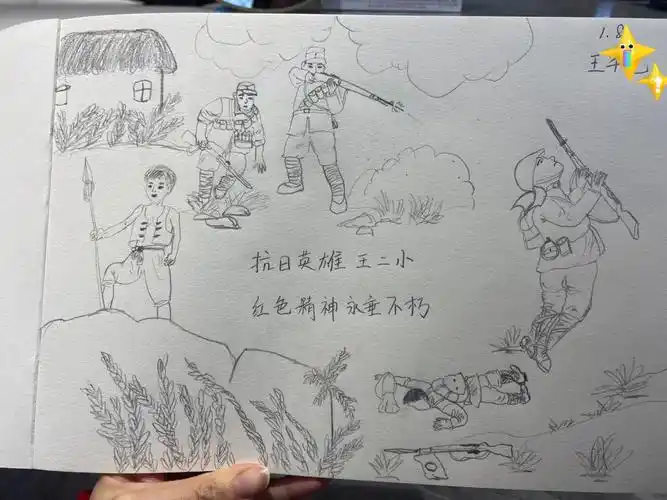 抗日英雄王二小手抄报