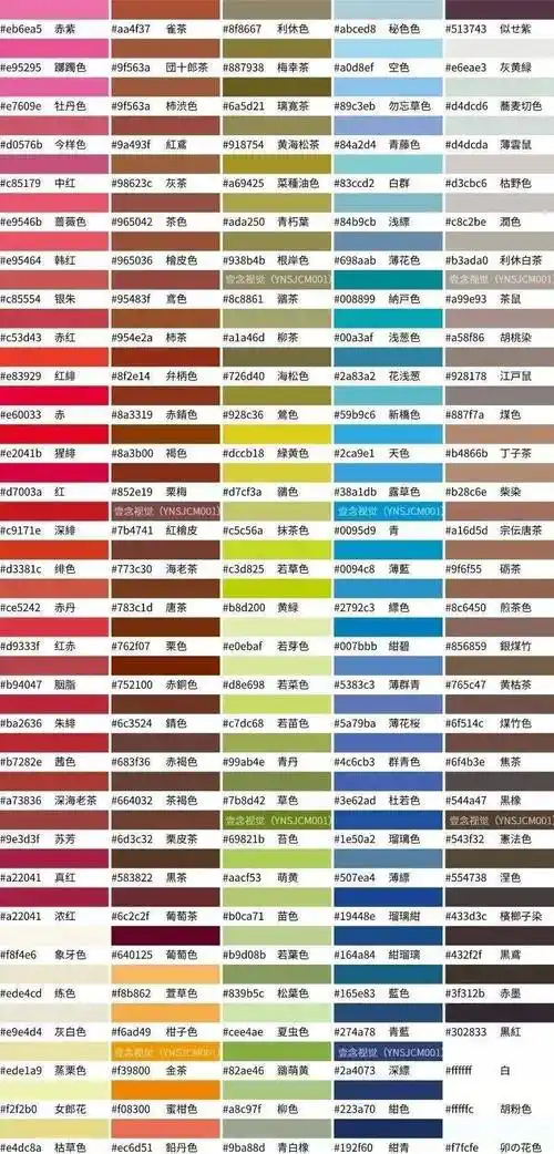 本文仅作学习分享100种中国传统配色以及色卡和名称,中国传统色彩,更