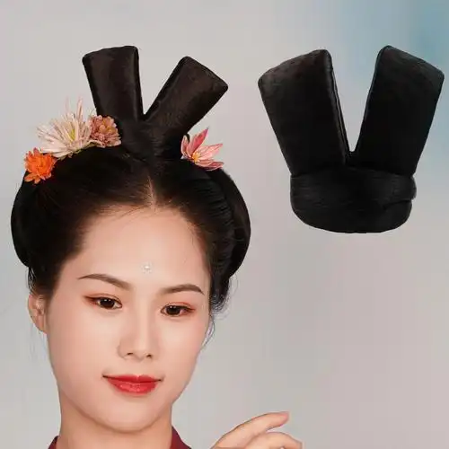 满清格格旗头饰玉人歌发髻古装假发发髻发包古风发冠古装造型头饰