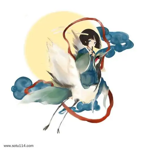 仙女中国风仙鹤