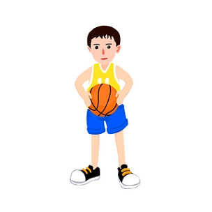 打篮球的男孩子矢量免抠