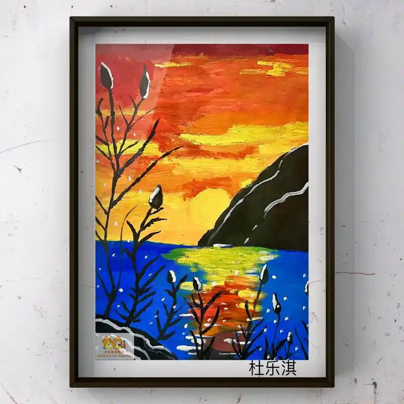 《风景水粉画》学生作品:#作品欣赏 #风景画 #艺术教育 # - 抖音