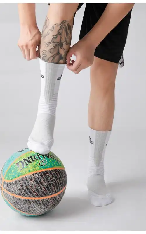 运动长袜子男中筒纯棉祙春秋冬专业篮球精英袜加厚毛巾底跑步袜子