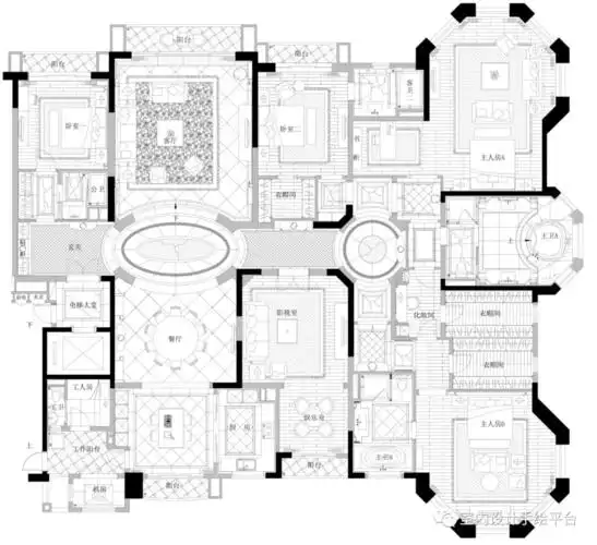 最高端豪宅别墅20套方案合集邱德光平面方案