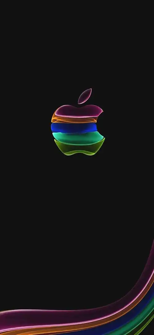 iphone11官方黑色背景炫彩壁纸