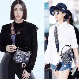 2019抖音网红明星王子文同款马鞍包女欧美时尚单肩手提宽带斜挎包