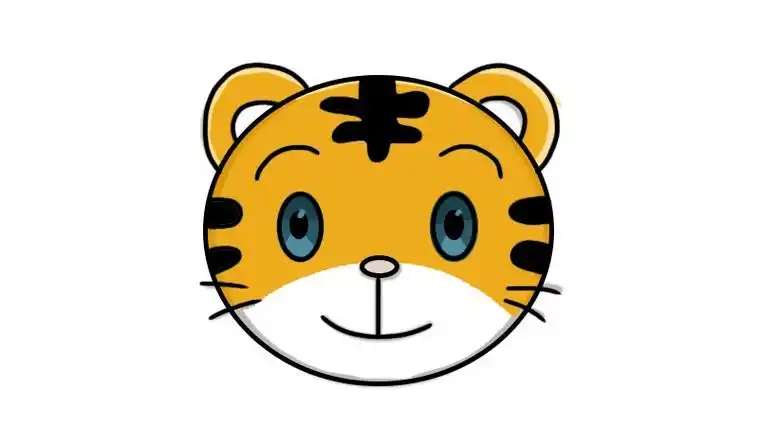 老虎头饰简笔画彩色