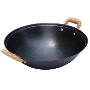 老式双耳圆底大铁锅家用铸铁炒菜锅生铁炒锅不粘锅无涂层燃气适用