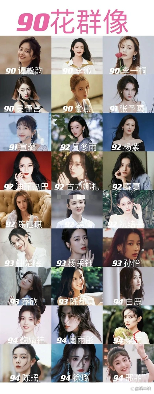 90后女明星群像,网友:有发展前景的没几个,比00后女星差多了!
