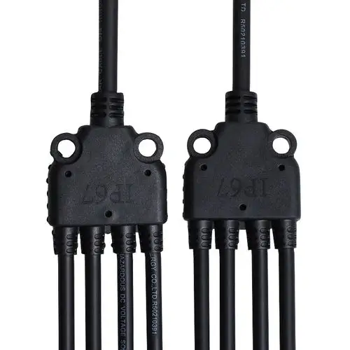 耐用1双y(1-4)mc4型光伏连接器 3c认证投光灯配件光伏防水连接器
