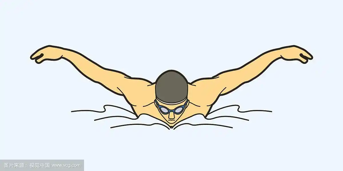 游泳蝶泳男子游泳图形