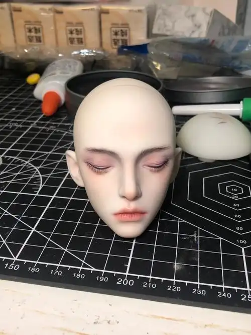 顏料感觉有点难上去桌面有点乱#bjd  #bjd妆面  #bjd化妆