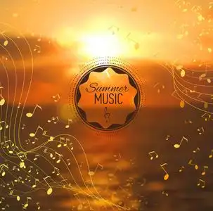 海模糊背景音乐键与笔记照片