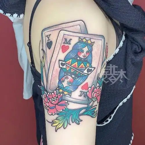扑克牌纹身#彩色纹身#oldschool纹身#昆明纹身#成都纹身#泸州纹身