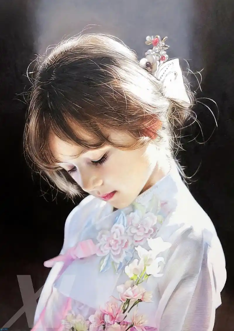 祥雷大神彩铅画人物作品,高清大图