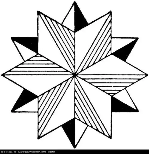 图形线条重叠六角星