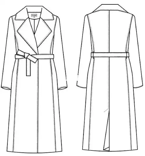 服装款式图大衣款式图