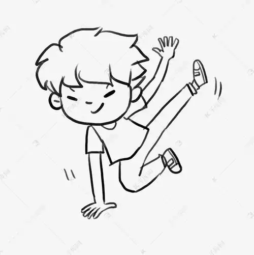 小朋友跳街舞的简笔画