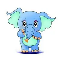 卡通大象头像图片【点击鼠标右键下载】