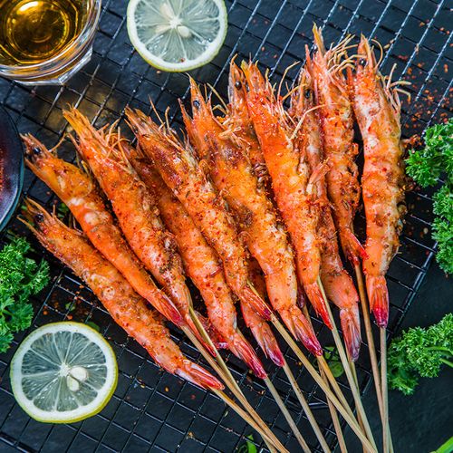 烧烤木屋食材新鲜基围户外半成品海虾大虾10串活虾