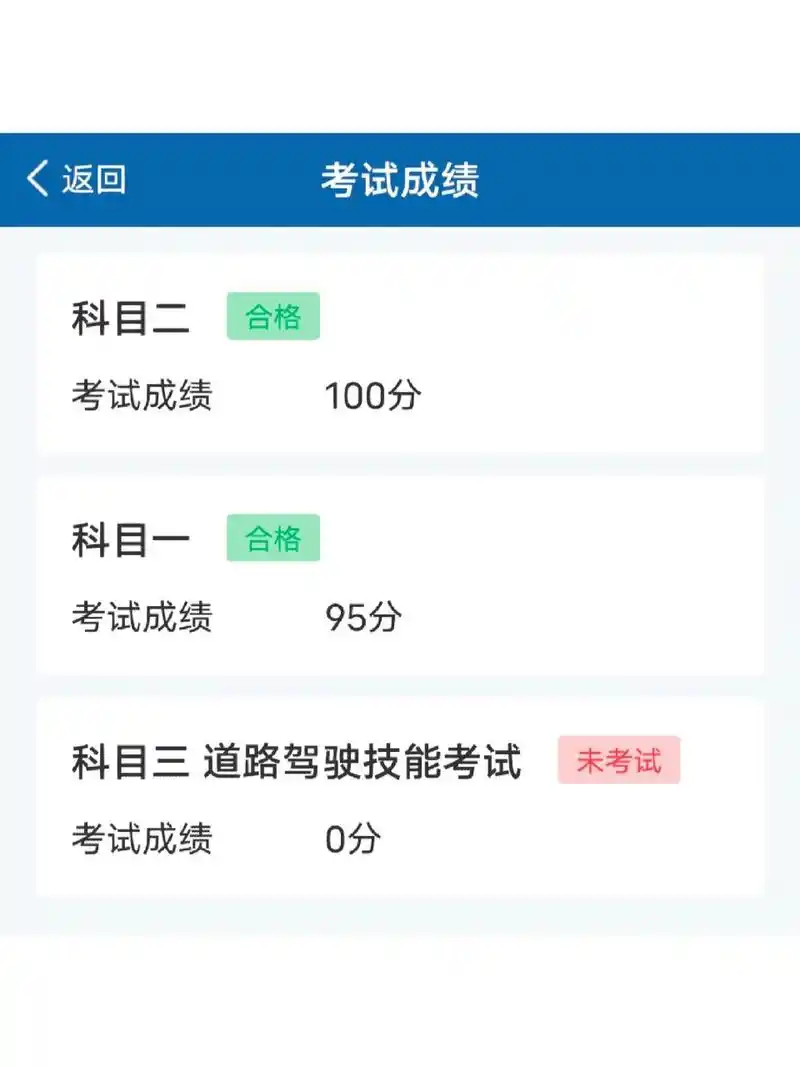 科目三过了过了,但是为啥还没有成绩 中午十二点多考完的,现在还查不