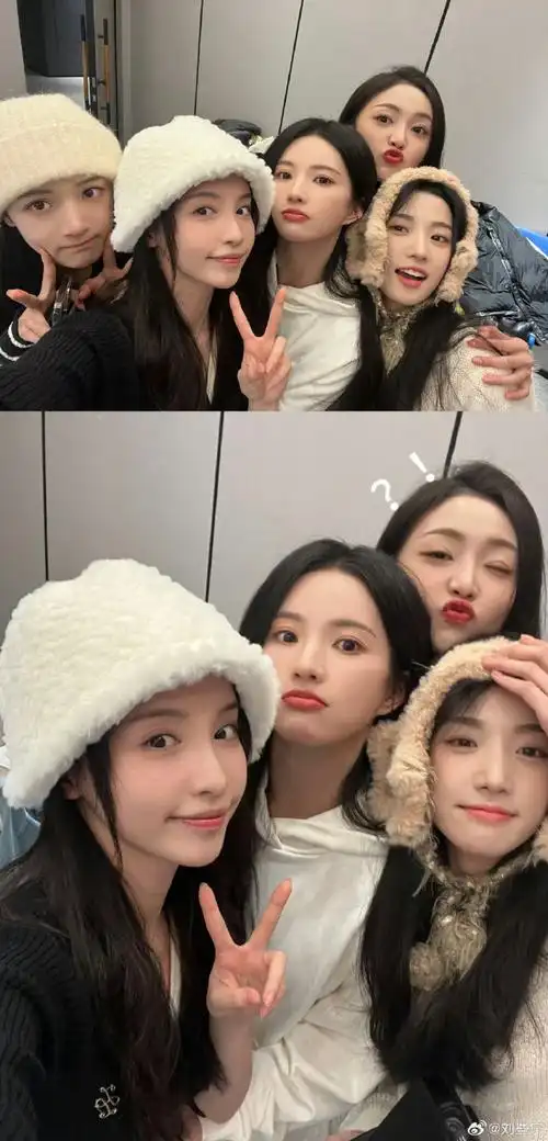 刘些宁晒五福临门合影#刘些宁晒出了五福临门姐妹们的合照,和黄杨钿