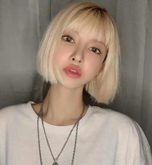 潮色波波头短发图片发色越潮越个性太惹眼