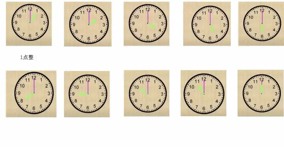 我们一起来看看这些钟都是几点钟呢?你会看了吗?