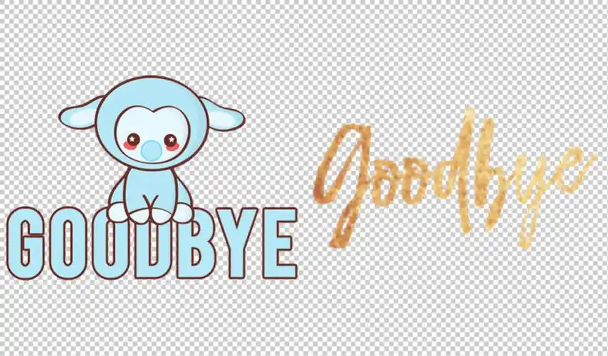 可爱再见英文字设计免抠png透明图层素材