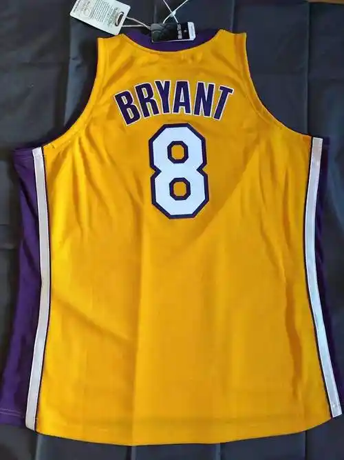 湖人队24号黄色08-09赛季密绣球员版球衣篮球服一件代发