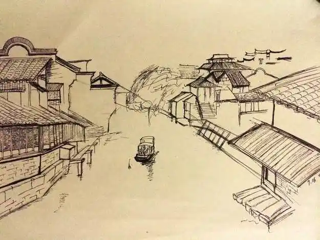 乌镇的房子简笔画