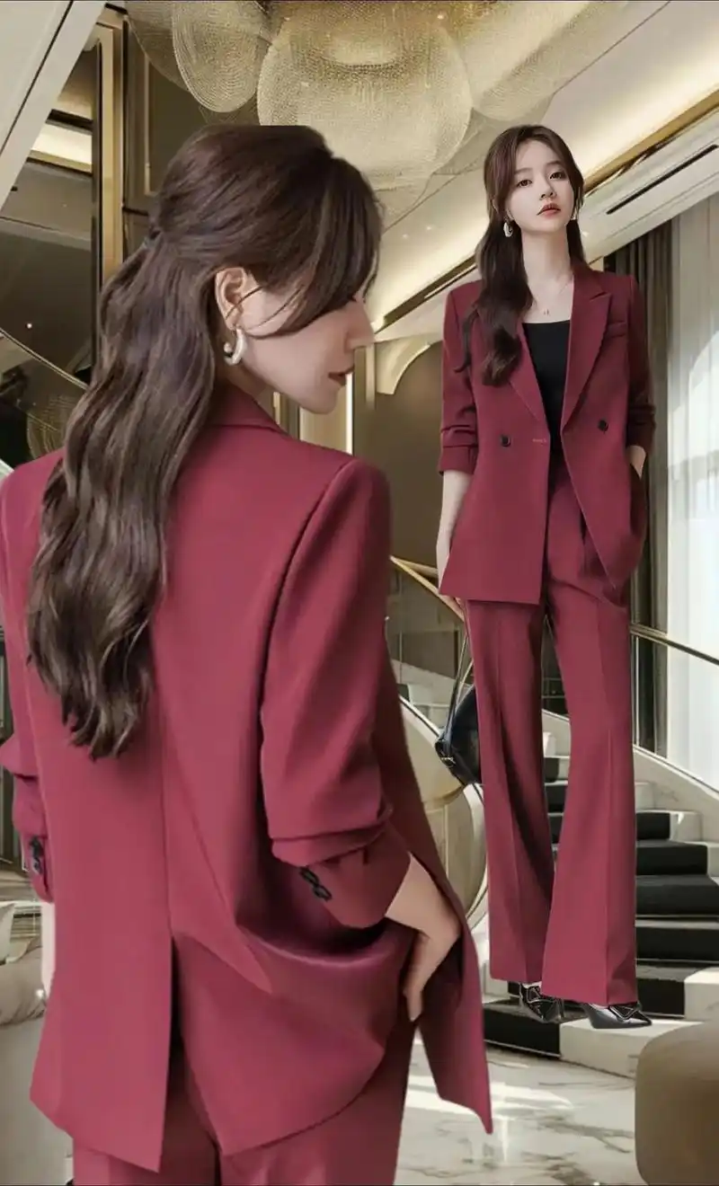 这款抄级好看的西装套装女春秋新款韩版女神范气质休闲韩版小西服夹棉