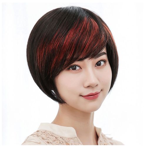 假发女短发真人发丝全手织短卷发自然透气真发时尚发型 fa5全手织递针