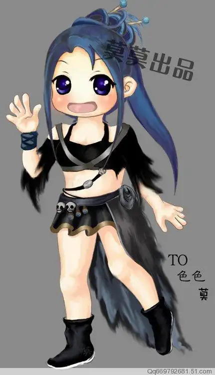 【莫莫出品】又一种风格的q版女鬼2个
