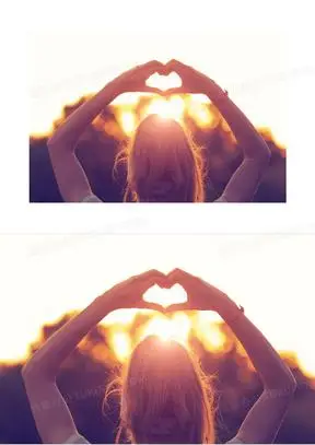 用手在头顶上比划出的心形高清图片