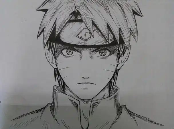 素描画火影忍者铅笔画的鸣人图片火影鸣人铅笔画鸣人 strong>图画素描