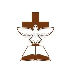 无缝的复古 web 模式天主教宗教图标与寺庙, 鸽子和十字架.