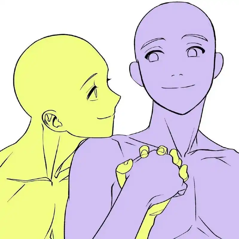 超甜‼️情侣双人互动姿势参考 有喜欢磕cp的小可爱吗? 身为画画