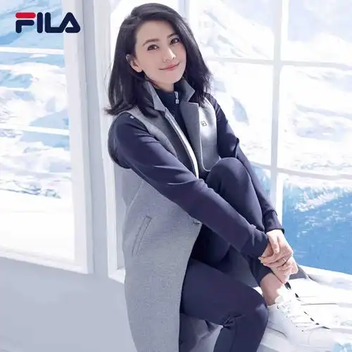 泰富七楼斐乐fila斐乐女长款马甲高圆圆同款2017年冬季新款轻质时尚