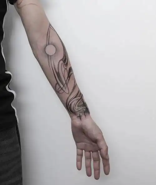 纹身线条半臂图案