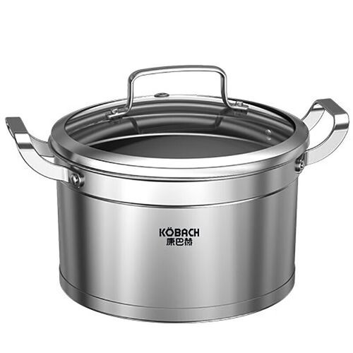 康巴赫锅德式直身复底多用锅304不锈钢煲锅炖汤锅煮粥煮面煮奶锅