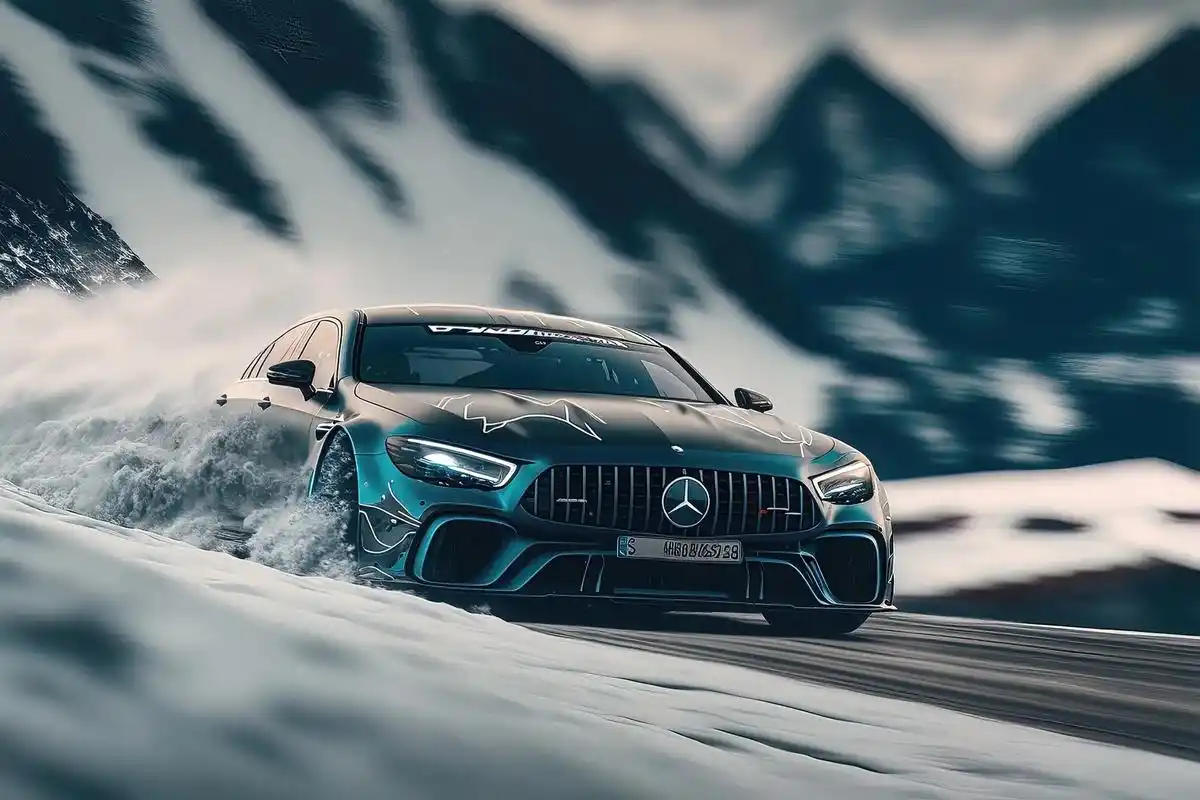 雪中奔驰 #midjourney #超跑壁纸 #汽车摄影 # - 抖音